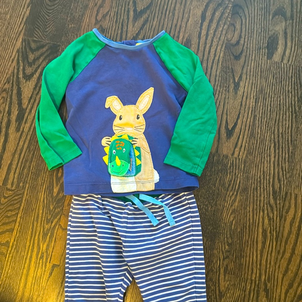 Mini Boden Bunny Appliqué Shirt